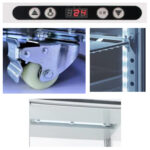 Bemutató hűtővitrin négy oldalról üvegezett 218 liter álló fekete burkolat led világítás ipari - Image 2