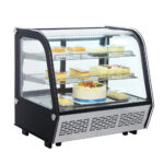 Bemutató hűtővitrin hajlított üvegű ledes világítással 120 liter inox ipari - Image 2