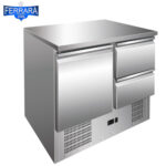 Hűtött munkaasztal 1 ajtós 2 fiókos 257 liter ipari