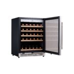 Borhűtő szabadonálló hűtő vitrin szálcsiszolt rozsdamentes kerettel 118 liter 5 fa polcos ipari - Image 2