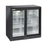 Bárhűtő 2 üveges tolóajtóval LED világítással ipari