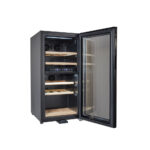 Borhűtő szabadonálló hűtő vitrin kétzónás 68 liter 5 fa polcos ipari - Image 3