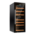 Borhűtő szabadonálló hűtő vitrin kétzónás 110 liter 7 fa polcos ipari