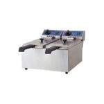 Olajsütő fritőz asztali 2x6 liter 3+3 kW ipari