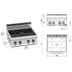 Tűzhely indukciós 4 főzőlapos asztali 700Sr - Image 2