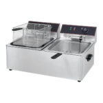 Olajsütő fritőz asztali elektromos 2×11 liter 2×3,5 kW ipari