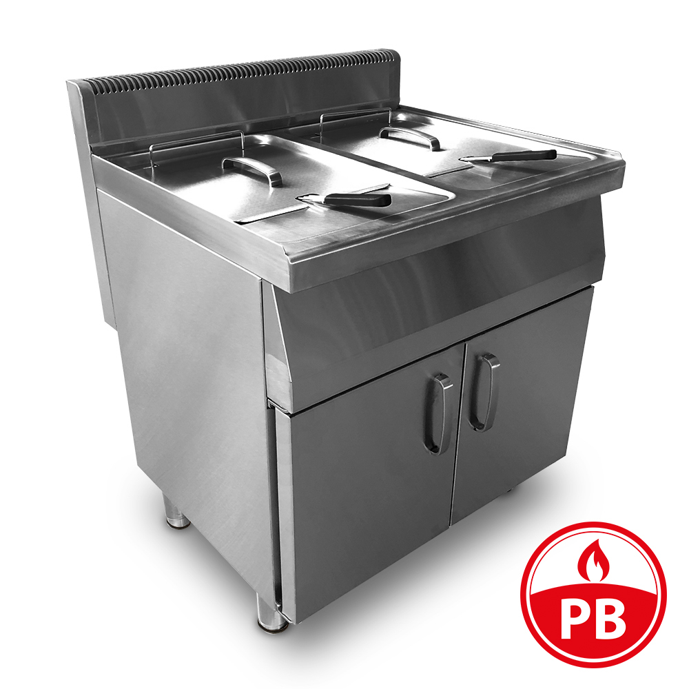 07000002008 Olajsütő ipari gázüzemű álló 2x18 liter - Image 1