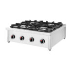 Tűzhely gázüzemű ipari 4 égős asztali őrlánggal 700Sr