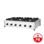 PB" Tűzhely gázüzemű ipari 6 égős asztali őrlánggal 700Sr