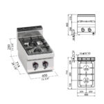 Tűzhely gázüzemű 2 égős asztali főzősorba illeszthető - Image 2
