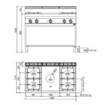 Tűzhely gázüzemű 4 égős gázos sütővel 900Sr - Image 2