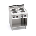 Tűzhely elektromos 4 főzőlapos sütő nélkül főzősorba illeszthető ipari 700Sr