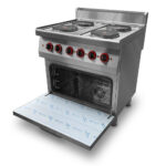 Tűzhely elektromos 4 főzőlapos GN 1/1 légkeveréses sütővel 700Sr - Image 3