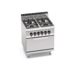 Tűzhely gázüzemű 4 égős elektromos sütővel főzősorba illeszthető ipari 700Sr