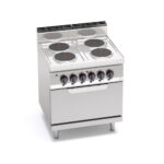 Tűzhely elektromos 4 főzőlapos elektromos sütővel főzősorba illeszthető ipari 700Sr