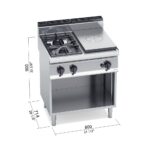 Tűzhely gázüzemű 2 égős francialapos főzősorba illeszthető - Image 2