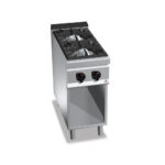 Tűzhely gázüzemű 2 égős sütő nélkül főzősorba illeszthető ipari 900Sr