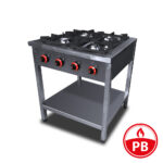 PB" Tűzhely gázüzemű ipari 4 égős lábon álló őrlánggal 900Sr