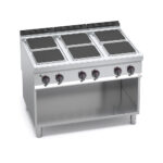 Tűzhely elektromos 6 főzőlapos sütő nélkül főzősorba illeszthető ipari 900Sr