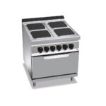 Tűzhely elektromos 4 főzőlapos elektromos sütővel főzősorba illeszthető ipari 900Sr