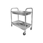 Szervízkocsi kétszintes edény és tányér számára rozsdamentes