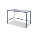 Munkaasztal elől nyitott három oldalon merevítővel méret: 120x60x85 cm saválló fedlappal (AISI304) összeszerelhető