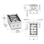 Tűzhely gázüzemű 2 égős asztali, 700sr - Image 2