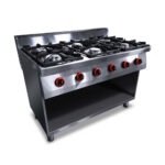 Tűzhely gázüzemű ipari 6 égős sütő nélkül főzősorba illeszthető őrlánggal ipari 700Sr (másolat)