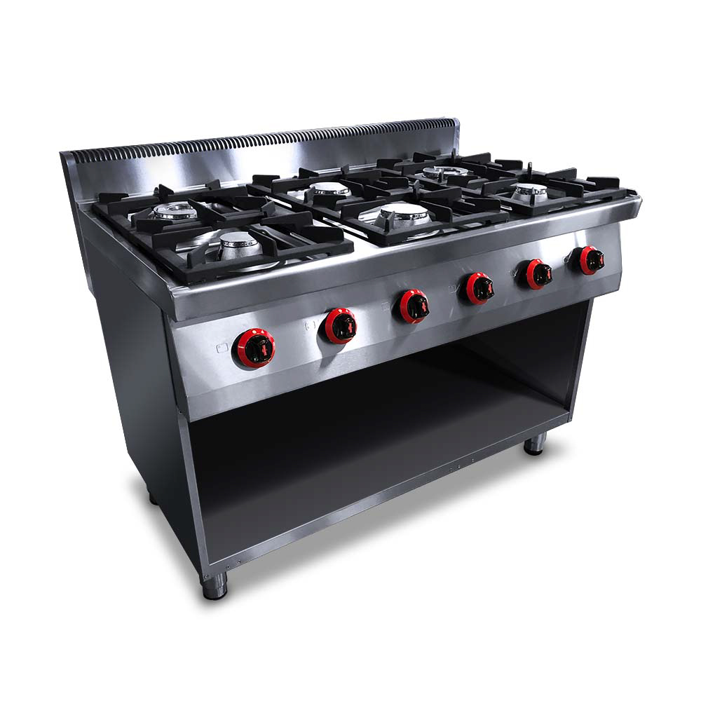 12000100017 (1) Tűzhely gázüzemű ipari 6 égős sütő nélkül főzősorba illeszthető őrlánggal ipari 700Sr (másolat) - Image 1