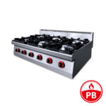 PB" Tűzhely gázüzemű ipari 6 égős őrlánggal, asztali 700Sr