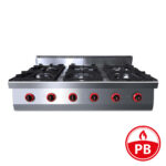 PB" Tűzhely gázüzemű ipari 6 égős őrlánggal, asztali 700Sr - Image 2