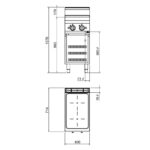 Tűzhely indukciós 2 főzőlapos sütő nélkül főzősorba illeszthető ipari 700Sr - Image 2