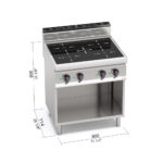 Tűzhely indukciós 4 főzőlap sütő nélkül főzősorba illeszthető ipari 700Sr - Image 3