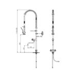 Zuhany fedlapra szerelhető kézi leverető zuhany kétgombos csapteleppel és kifolyóval - Image 2