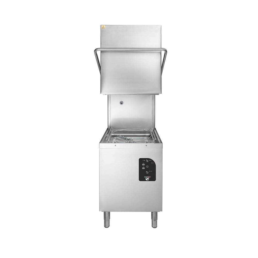 22040300003 Kalapos "átfutó"ipari mosogatógép mosószer adagolóval és ürítőszivattyúval 8,5 kW Sistema Project T110EPSD - Image 1